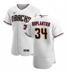 Men's Nike Arizona Diamondbacks #34 Jon Duplantier White Crimson Authentic Home Team MLB Jersey