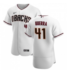 Men's Nike Arizona Diamondbacks #41 Junior Guerra White Crimson Authentic Home Team MLB Jersey