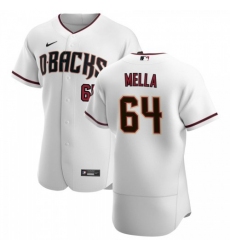 Men's Nike Arizona Diamondbacks #64 Keury Mella White Crimson Authentic Home Team MLB Jersey