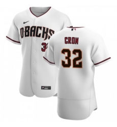 Men's Nike Arizona Diamondbacks #32 Kevin Cron White Crimson Authentic Home Team MLB Jersey