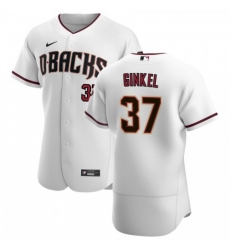 Men's Nike Arizona Diamondbacks #37 Kevin Ginkel White Crimson Authentic Home Team MLB Jersey