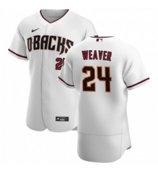 Men's Nike Arizona Diamondbacks #24 Luke Weaver White Crimson Authentic Home Team MLB Jersey