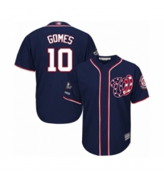 Youth Washington Nationals #10 Yan Gomes Authentic Navy Blue Alternate 2 Cool Base 2019 World Series Champions Baseball Jersey