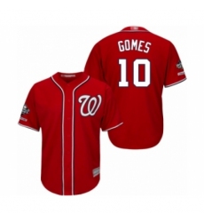 Youth Washington Nationals #10 Yan Gomes Authentic Red Alternate 1 Cool Base 2019 World Series Champions Baseball Jersey