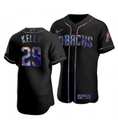 Men's Nike Arizona Diamondbacks #29 Merrill Kelly Iridescent Holographic Collection MLB Jersey - Black