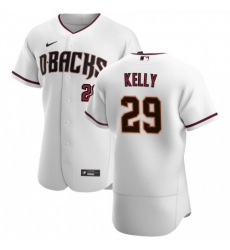 Men's Nike Arizona Diamondbacks #29 Merrill Kelly White Crimson Authentic Home Team MLB Jersey