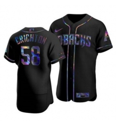 Men’s Nike Arizona Diamondbacks #58 Stefan Crichton Iridescent Holographic Collection MLB Jersey - Black