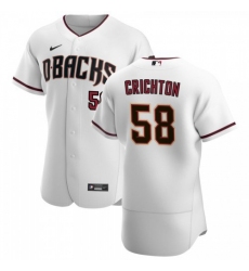 Men’s Nike Arizona Diamondbacks #58 Stefan Crichton White Crimson Authentic Home Team MLB Jersey