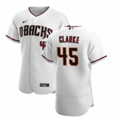 Men's Nike Arizona Diamondbacks #45 Taylor Clarke White Crimson Authentic Home Team MLB Jersey