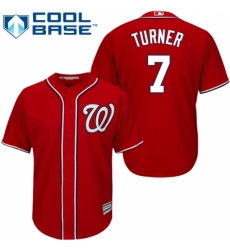 Youth Majestic Washington Nationals #7 Trea Turner Replica Red Alternate 1 Cool Base MLB Jersey