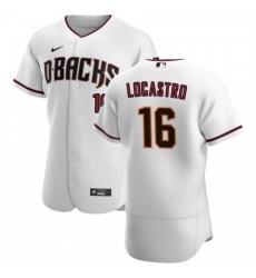 Men's Nike Arizona Diamondbacks #16 Tim Locastro White Crimson Authentic Home Team MLB Jersey