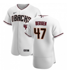 Men's Nike Arizona Diamondbacks #47 Travis Bergen White Crimson Authentic Home Team MLB Jersey