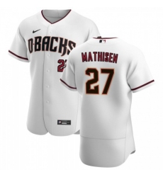 Men's Nike Arizona Diamondbacks #27 Wyatt Mathisen White Crimson Authentic Home Team MLB Jersey