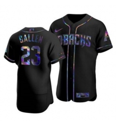 Men's Nike Arizona Diamondbacks #23 Zac Gallen Iridescent Holographic Collection MLB Jersey - Black