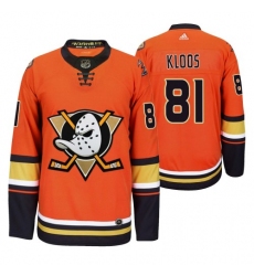 Men's Anaheim Ducks #81 Justin Kloos 2019-20 Third Orange Alternate Stitched NHL Jersey