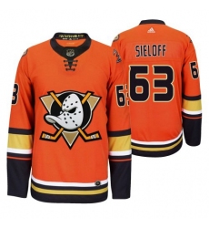 Men's Anaheim Ducks #63 Patrick Sieloff 2019-20 Third Orange Alternate Stitched NHL Jersey