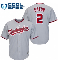 Men's Majestic Washington Nationals #2 Adam Eaton Replica Grey Road Cool Base MLB Jersey