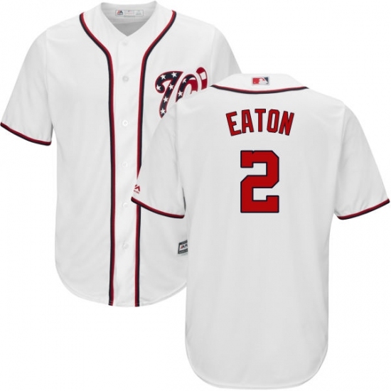 Men's Majestic Washington Nationals #2 Adam Eaton Replica White Home Cool Base MLB Jersey Men's Majestic Washington Nationals #2 Adam Eaton Replica White Home Cool Base MLB Jersey