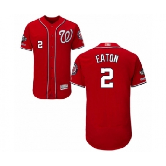 Men's Washington Nationals #2 Adam Eaton Red Alternate Flex Base Authentic Collection 2019 World Series Champions Baseball Jersey Men's Washington Nationals #2 Adam Eaton Red Alternate Flex Base Authentic Collection 2019 World Series Champions Baseball Jersey