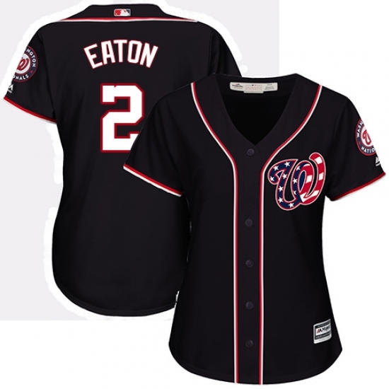 Women's Majestic Washington Nationals #2 Adam Eaton Authentic Navy Blue Alternate 2 Cool Base MLB Jersey Women's Majestic Washington Nationals #2 Adam Eaton Authentic Navy Blue Alternate 2 Cool Base MLB Jersey