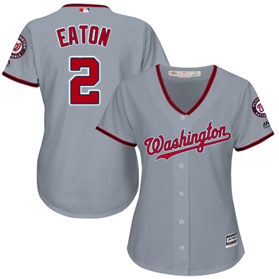 Women's Majestic Washington Nationals #2 Adam Eaton Replica Grey Road Cool Base MLB Jersey Women's Majestic Washington Nationals #2 Adam Eaton Replica Grey Road Cool Base MLB Jersey