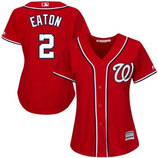 Women's Majestic Washington Nationals #2 Adam Eaton Replica Red Alternate 1 Cool Base MLB Jersey Women's Majestic Washington Nationals #2 Adam Eaton Replica Red Alternate 1 Cool Base MLB Jersey