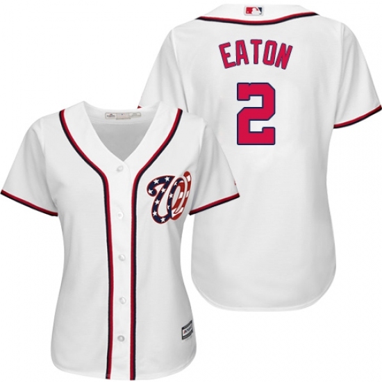 Women's Majestic Washington Nationals #2 Adam Eaton Replica White Home Cool Base MLB Jersey Women's Majestic Washington Nationals #2 Adam Eaton Replica White Home Cool Base MLB Jersey