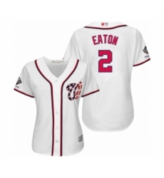 Women's Washington Nationals #2 Adam Eaton Authentic White Home Cool Base 2019 World Series Champions Baseball Jersey Women's Washington Nationals #2 Adam Eaton Authentic White Home Cool Base 2019 World Series Champions Baseball Jersey