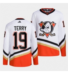 Men's adidas Anaheim Ducks #19 Troy Terry Reverse Retro 2.0 Authentic Player Jersey - White