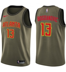 Men‘s Nike Atlanta Hawks #13 Bogdan Bogdanovic Green NBA Swingman Salute to Service Jersey