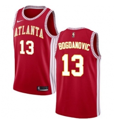 Men‘s Nike Atlanta Hawks #13 Bogdan Bogdanovic Red NBA Swingman Statement Edition Jersey