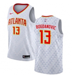 Men‘s Nike Atlanta Hawks #13 Bogdan Bogdanovic White NBA Swingman Association Edition Jersey