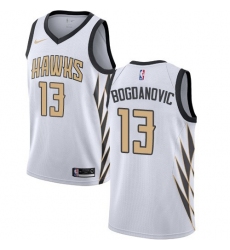 Men‘s Nike Atlanta Hawks #13 Bogdan Bogdanovic White NBA Swingman City Edition 2018-19 Jersey