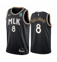 Men's Nike Atlanta Hawks #8 Danilo Gallinari Black NBA Swingman 2020-21 City Edition Jersey