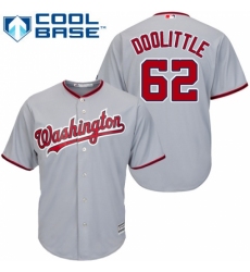 Men's Majestic Washington Nationals #62 Sean Doolittle Replica Grey Road Cool Base MLB Jersey