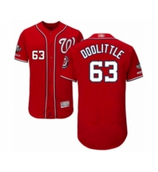 Men's Washington Nationals #63 Sean Doolittle Red Alternate Flex Base Authentic Collection 2019 World Series Champions Baseball Jersey