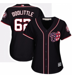 Women's Majestic Washington Nationals #62 Sean Doolittle Replica Navy Blue Alternate 2 Cool Base MLB Jersey