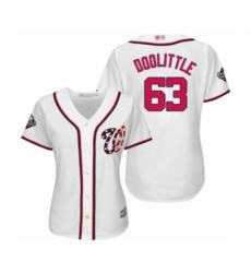 Women's Washington Nationals #63 Sean Doolittle Authentic White Home Cool Base 2019 World Series Bound Baseball Jersey