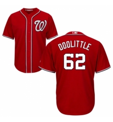 Youth Majestic Washington Nationals #62 Sean Doolittle Authentic Red Alternate 1 Cool Base MLB Jersey