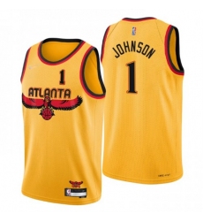 Men's Atlanta Hawks #1 Jalen Johnson Nike Gold 2021-22 Swingman NBA Jersey - City Edition