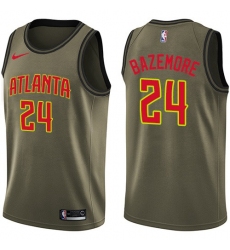 Men's Nike Atlanta Hawks #24 Kent Bazemore Green Salute to Service NBA Swingman Jersey