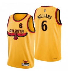 Men's Atlanta Hawks #6 Lou Williams Nike Gold 2021-22 Swingman NBA Jersey - City Edition