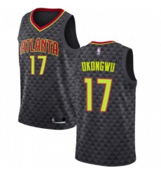 Men's Nike Atlanta Hawks #17 Onyeka Okongwu Black NBA Swingman Icon Edition Jersey
