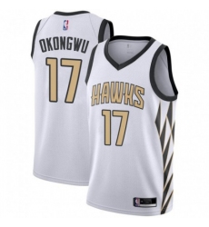 Men's Nike Atlanta Hawks #17 Onyeka Okongwu White NBA Swingman City Edition 2018-19 Jersey