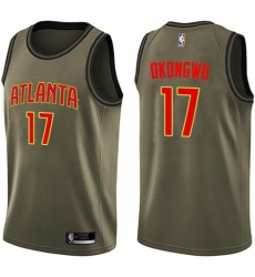 Youth Nike Atlanta Hawks #17 Onyeka Okongwu Green NBA Swingman Salute to Service Jersey