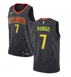 Men's NBA Nike Atlanta Hawks #7 Rajon Rondo Black Swingman Icon Edition Jersey
