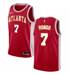 Men's NBA Nike Atlanta Hawks #7 Rajon Rondo Red Swingman Statement Edition Jersey