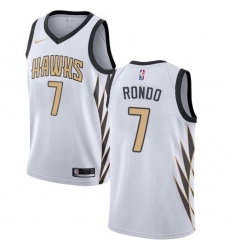 Men's NBA Nike Atlanta Hawks #7 Rajon Rondo White Swingman City Edition 2018-19 Jersey