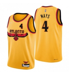 Men's Atlanta Hawks #4 Skylar Mays Nike Gold 2021-22 Swingman NBA Jersey - City Edition