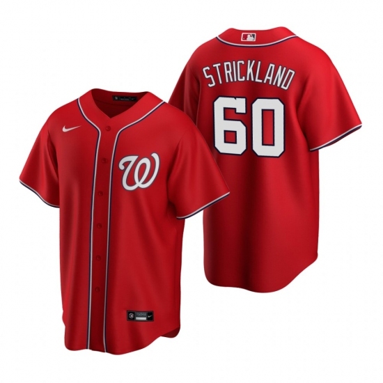 Men's Nike Washington Nationals #60 Hunter Strickland Red Alternate Stitched Baseball Jersey Men's Nike Washington Nationals #60 Hunter Strickland Red Alternate Stitched Baseball Jersey